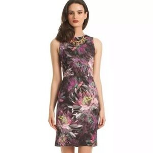 Trina Turk Natasha Painted Water Lilly Shift Faille Mini Dress Women’s 4 Floral
